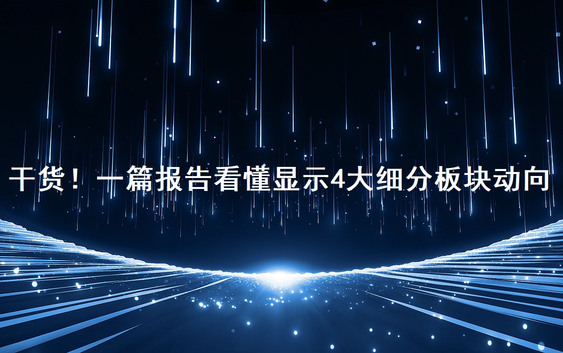 干货！！！一篇报告看懂显示4大细分板块动向